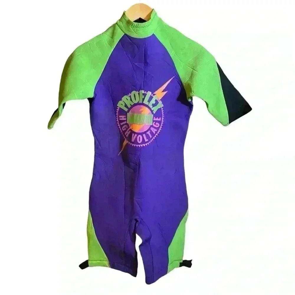 Vintage Proflex High Voltage Neoprene Shorty Swimming Surfing Wetsuit Men's Smal
